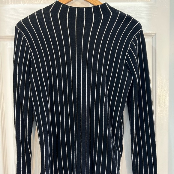 Zara Black Sweater with White Stripes - Picture 2 of 8